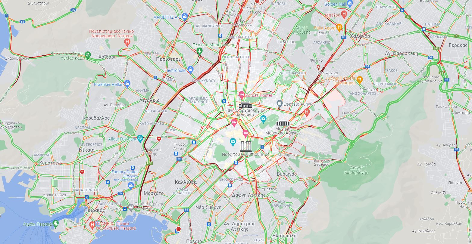 Κίνηση στους δρόμους - Χάρτης