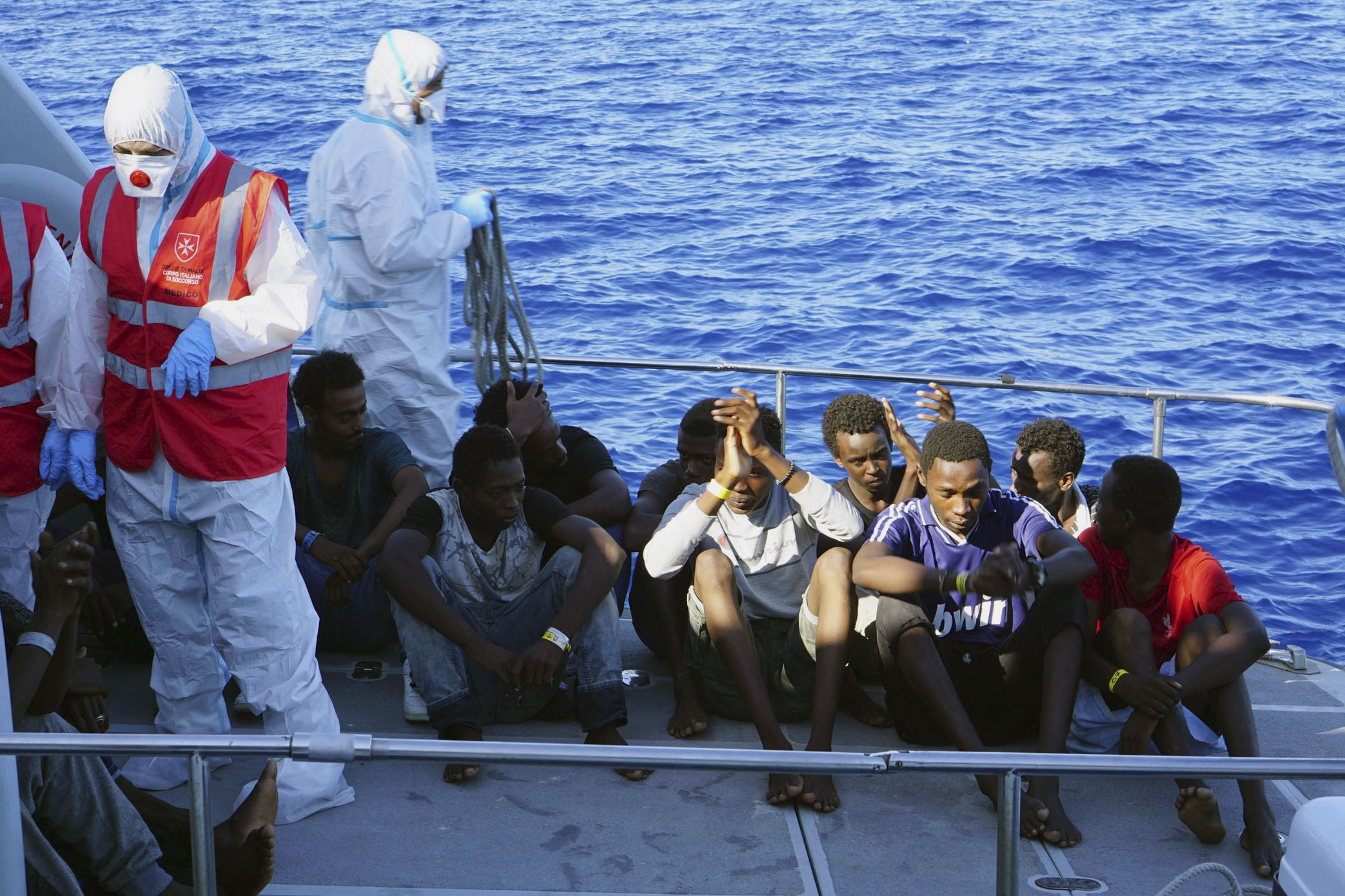 Μετανάστες σε πλοίο της Open Arms