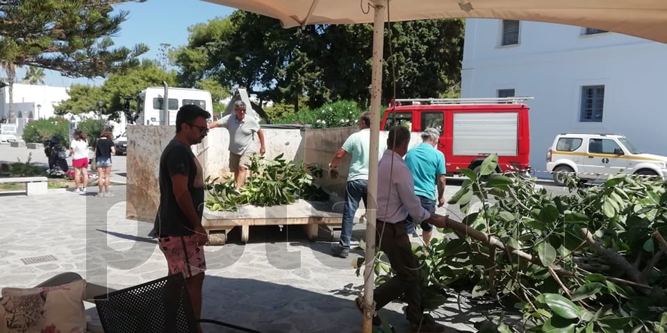 Φίκος μπροστά στην Εκατονταπυλιανή