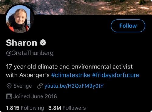 haron.jpg Η Γκρέτα Τούνμπεργκ έγινε Σάρον