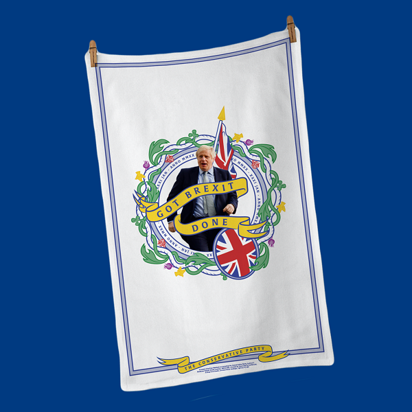 Επετειακή... πετσέτα για την έξοδο της Βρετανίας από την ΕΕ πωλούν μέσω της ιστοσελίδας τους οι κυβερνώντες Συντηρητικοί