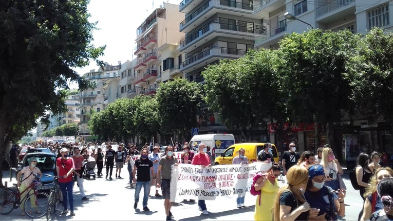 Πορεία εργαζομένων στη Θεσσαλονίκη