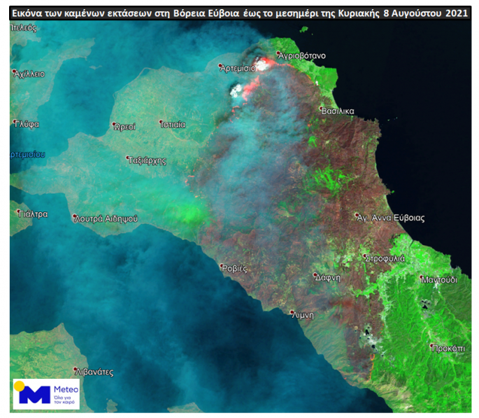 Φωτιά Εύβοια: Νέες εικόνες από δορυφόρο – Έγιναν στάχτη πάνω από 510.000 στρέμματα | Έθνος
